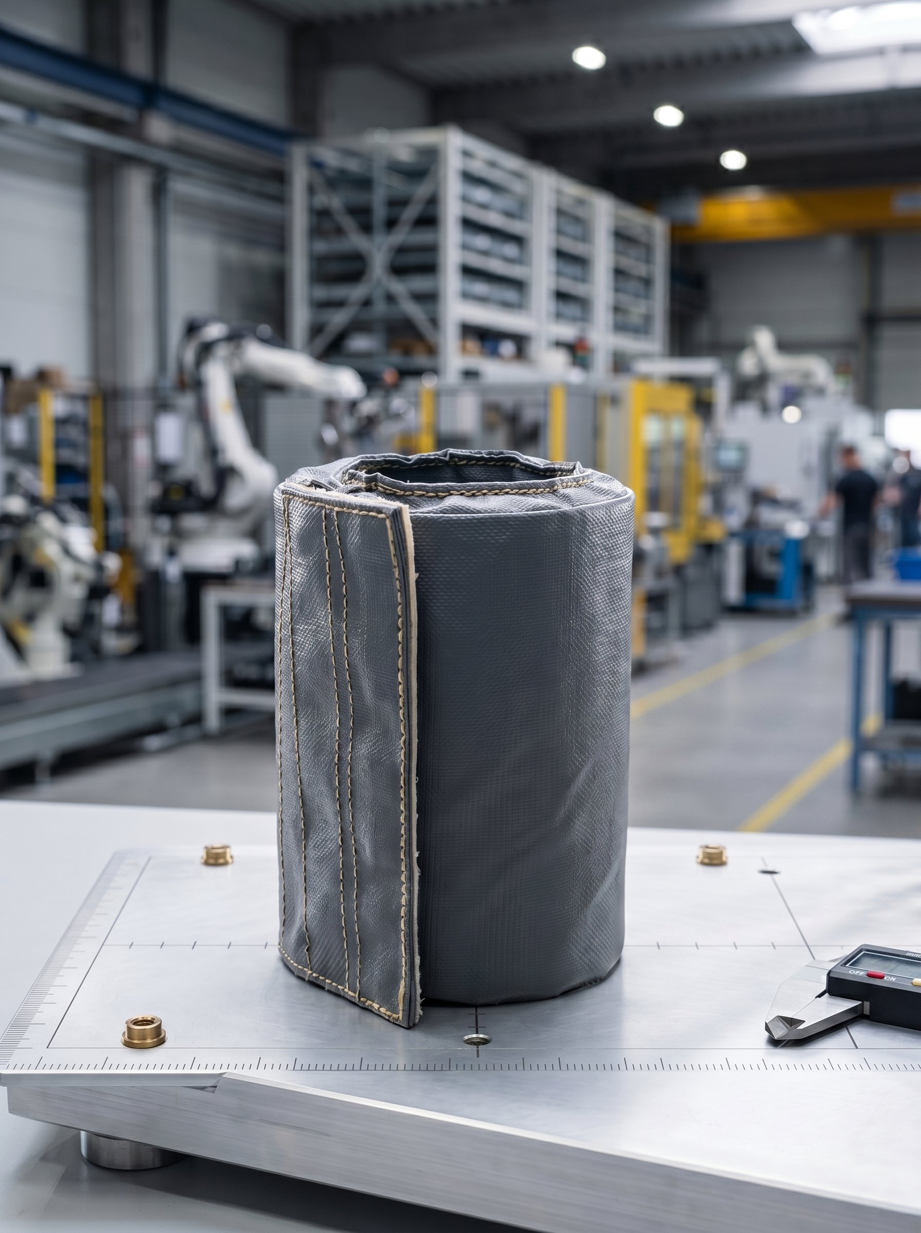 Fertige Schutzmanschette aus Hochtemperaturgewebe in der SLM-Fertigung